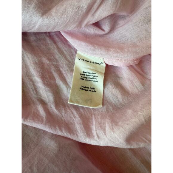 LoveShackFancy 🌷 Cottagecore Pink Floral Embroidered Lace Rare Midi Dress sz 0 - Picture 13 of 15